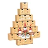 Adventskalender Tannenbaum "Merry Christmas" mit Wichteln aus Pappe