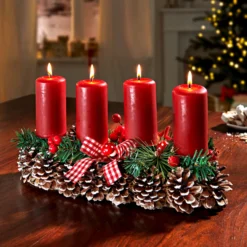 Adventskranz-Alternative Kerzenständer Tannenzapfen Eldo