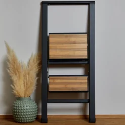 Alu-Design Klapptrittleiter 2-stufig Schwarz WENKO