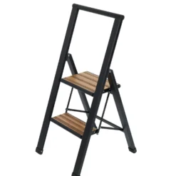 Alu-Design Klapptrittleiter 2-stufig Schwarz WENKO