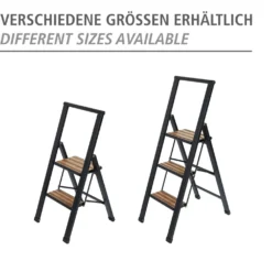 Alu-Design Klapptrittleiter 2-stufig Schwarz WENKO