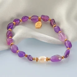 Amethyst-Armband mit Süßwasserperle