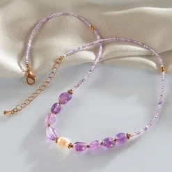 Amethyst-Kette mit Süßwasserperle