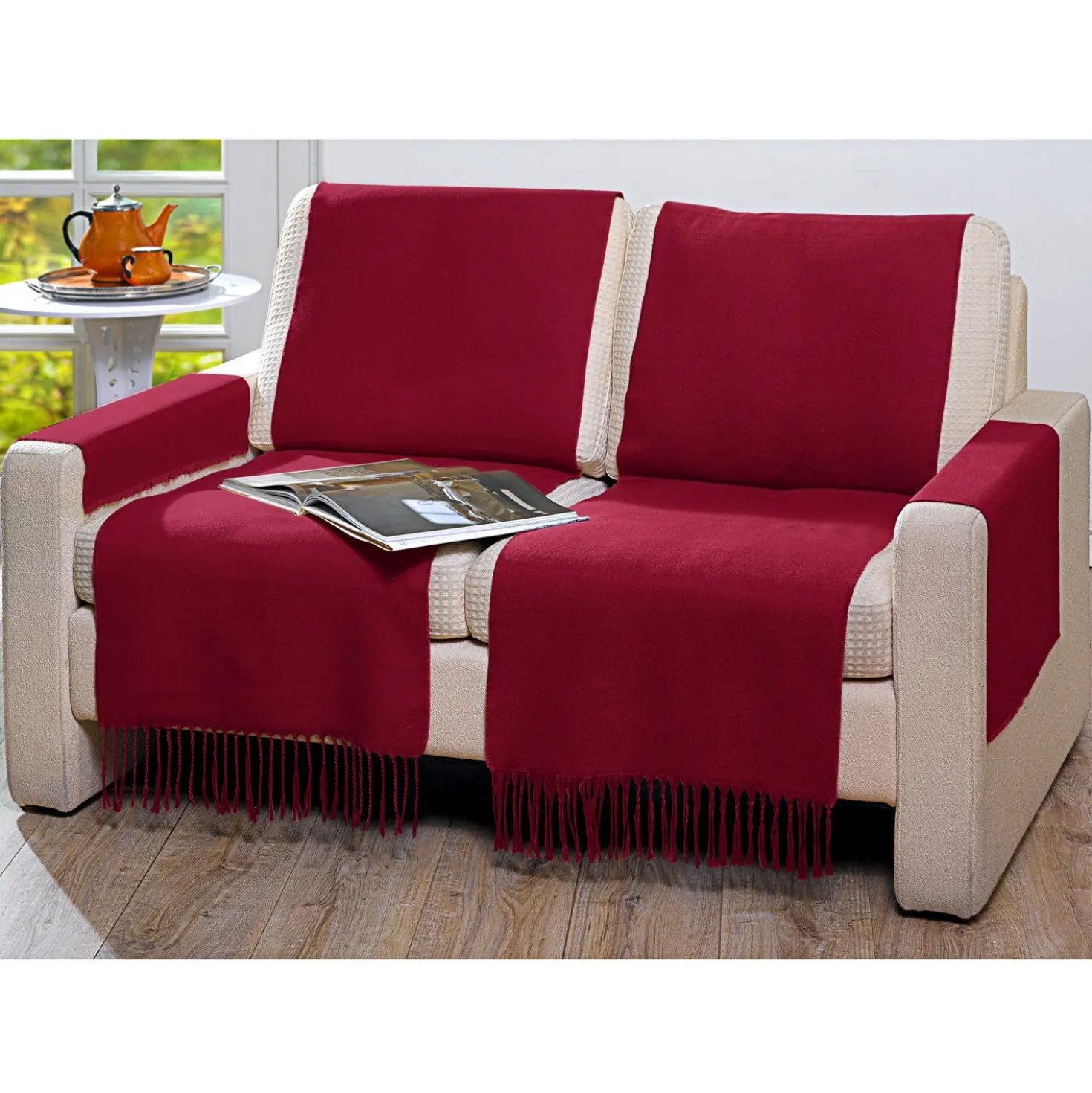 Armlehnenschoner bordeaux 50 x 70 cm, 2er-Set