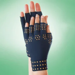 Arthritis Kompressionshandschuhe schwarz fingerlos magnetisch Java