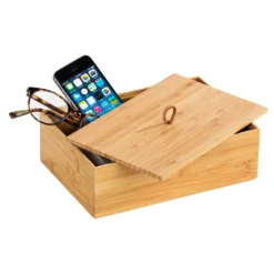 Aufbewahrungsbox „Terra“ L mit Deckel, 2er Set, Bambus WENKO
