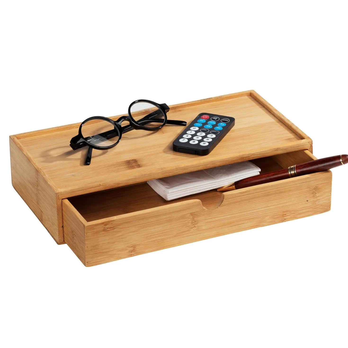 Aufbewahrungsbox „Terra“ mit Schublade, 2er Set, Bambus WENKO