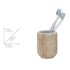 Bad-Accessoire Set „Florio“, 3-tlg. aus Keramik in Holz-Optik WENKO