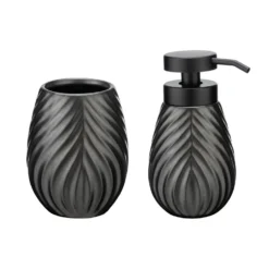 Bad-Accessoire Set „Idro“, 2-tlg., anthrazit WENKO