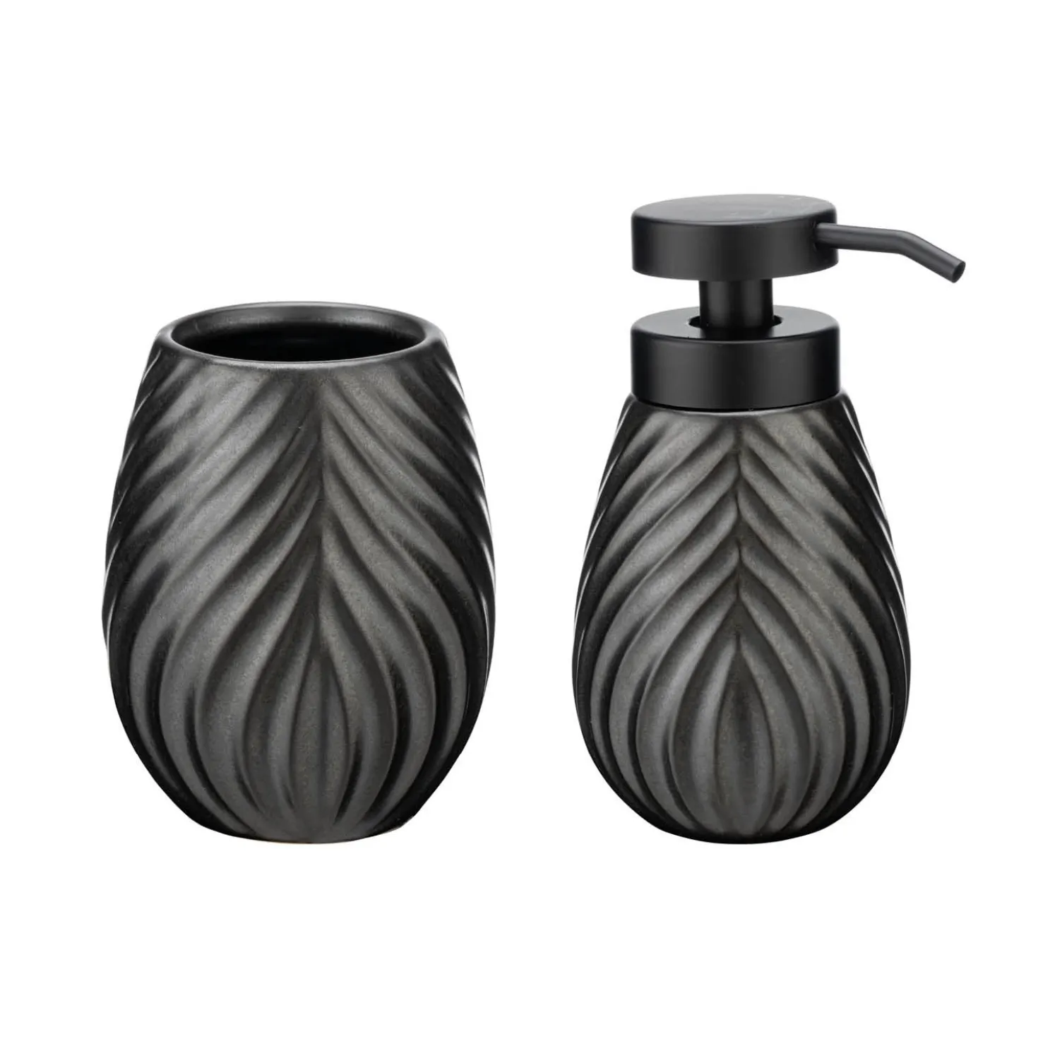 Bad-Accessoire Set „Idro“, 2-tlg., anthrazit WENKO