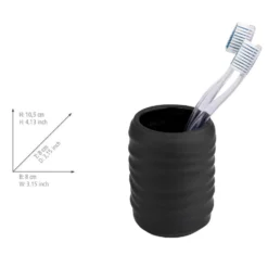 Bad-Accessoire Set „Illana“, 2-tlg., schwarz, Soft-Touch Keramik WENKO
