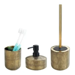 Bad-Accessoire Set „Rivara“, 3-tlg., goldfarben WENKO