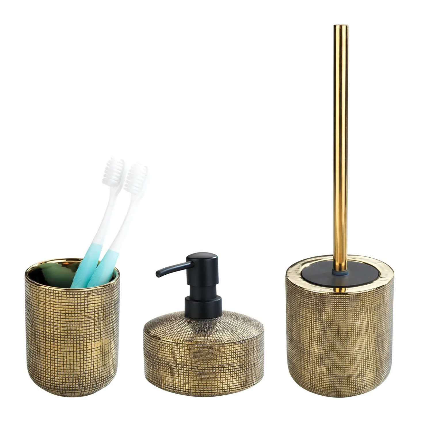 Bad-Accessoire Set „Rivara“, 3-tlg., goldfarben WENKO