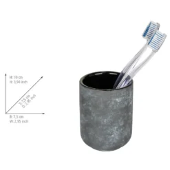 Bad-Accessoire Set „Sacile“, 2-tlg., grau/schwarz WENKO