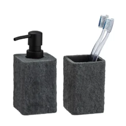Bad-Accessoire Set „Villata“, 2-tlg., grau WENKO