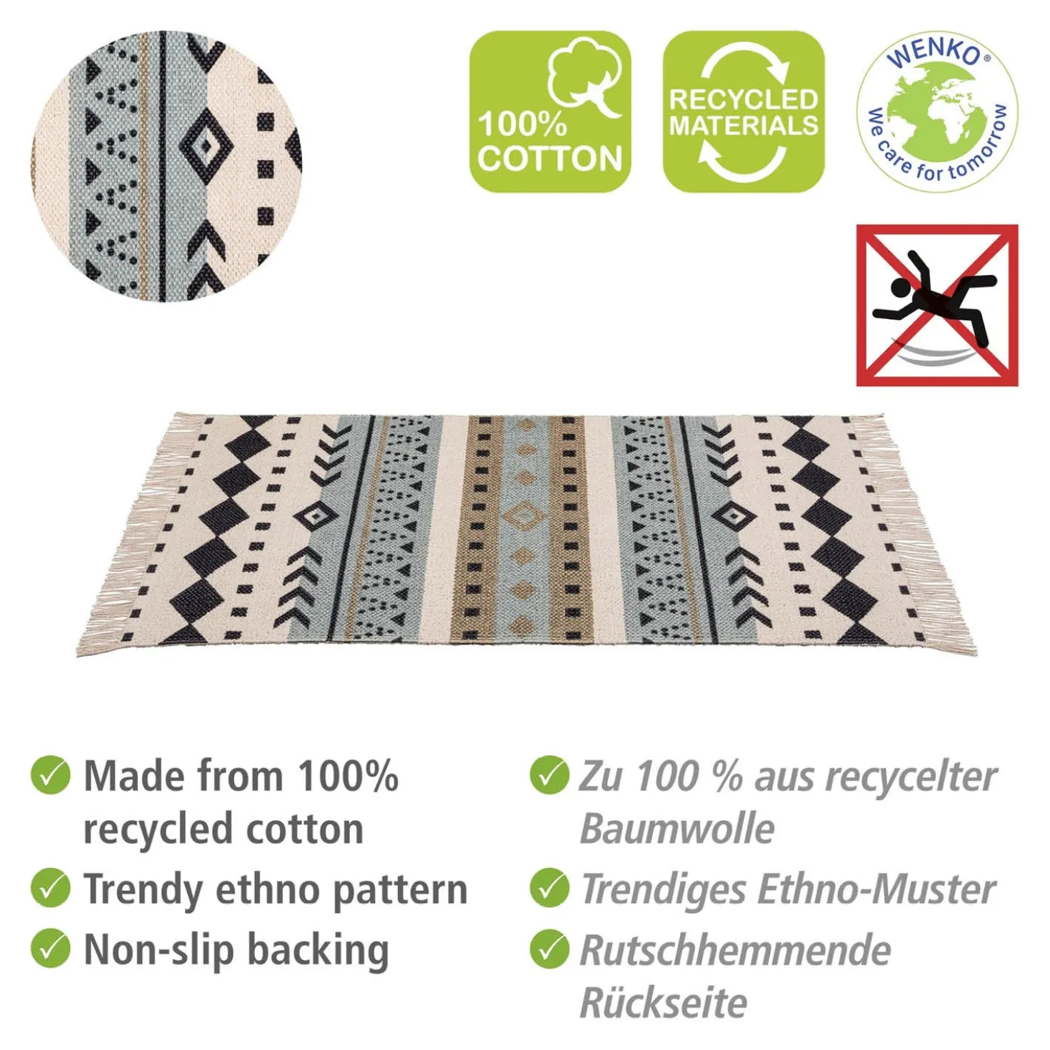 Badematte Bere aus recycelter Baumwolle WENKO