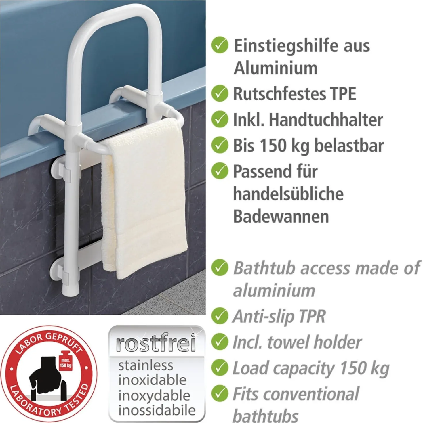 Badewannen-Einstiegshilfe „Secura“ Weiß WENKO