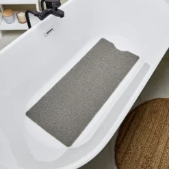 Badewannenmatte Luffa Struktur grau