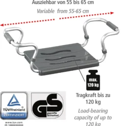 Badewannensitz „Secura“ Silber WENKO