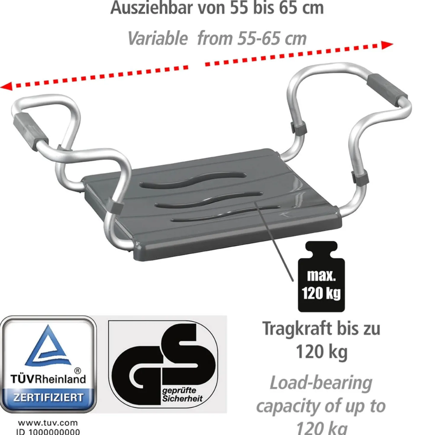 Badewannensitz „Secura“ Silber WENKO