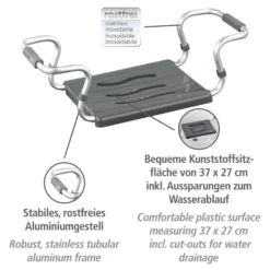 Badewannensitz „Secura“ Silber WENKO