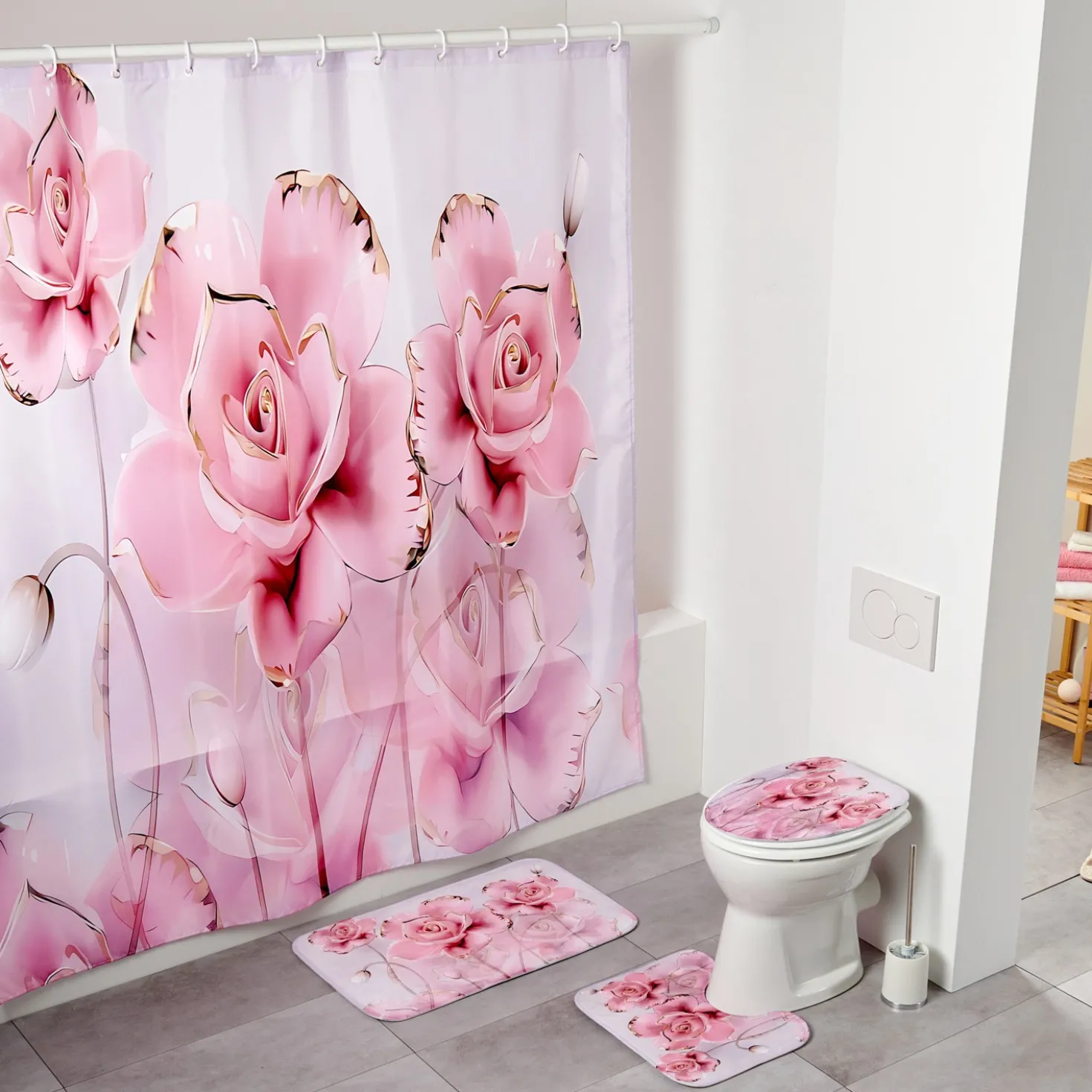 Badezimmerset Rose 4-tlg.
