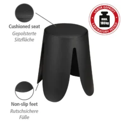 Badhocker Comiso Schwarz matt WENKO