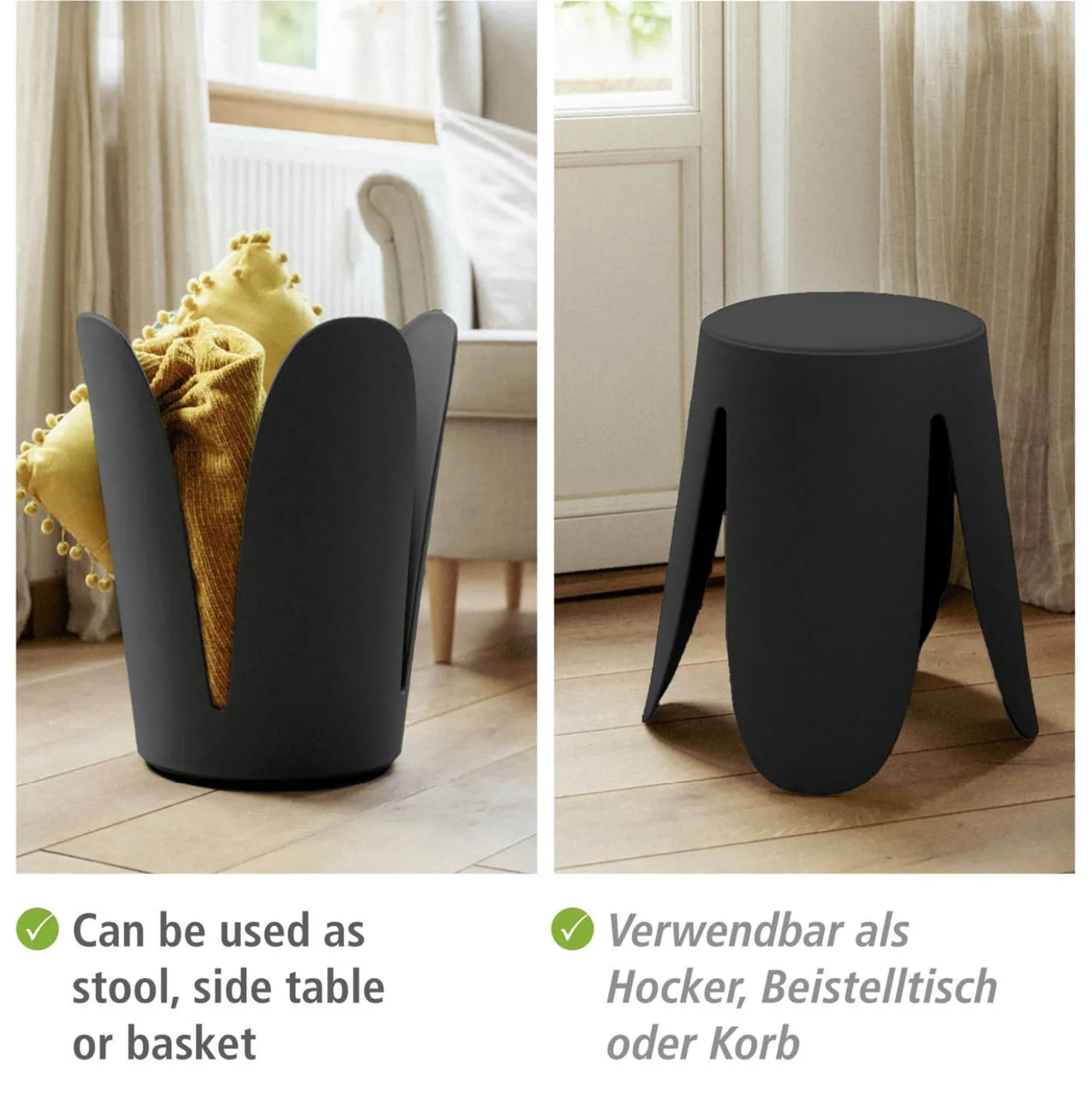 Badhocker Comiso Schwarz matt WENKO