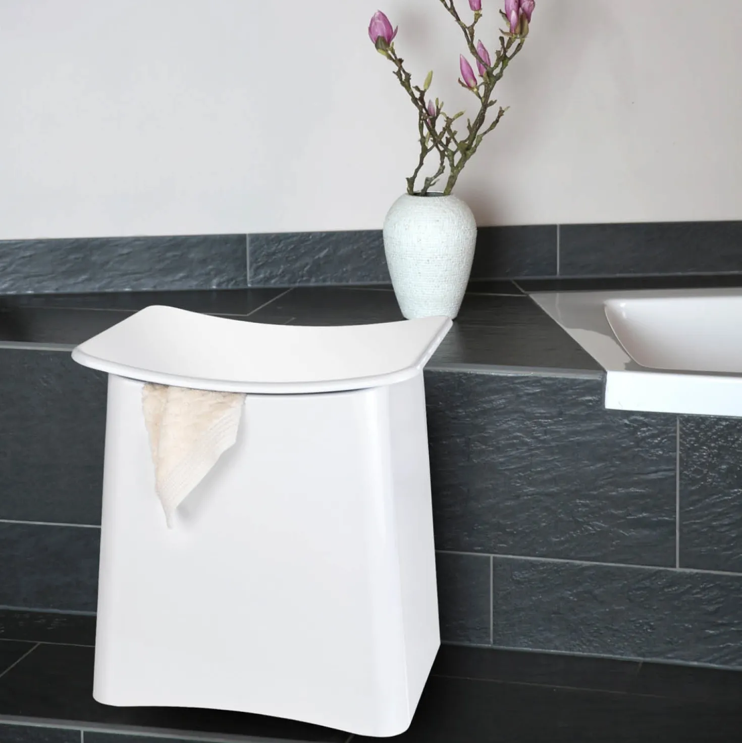 Badhocker Wing 2-in-1 Weiß WENKO