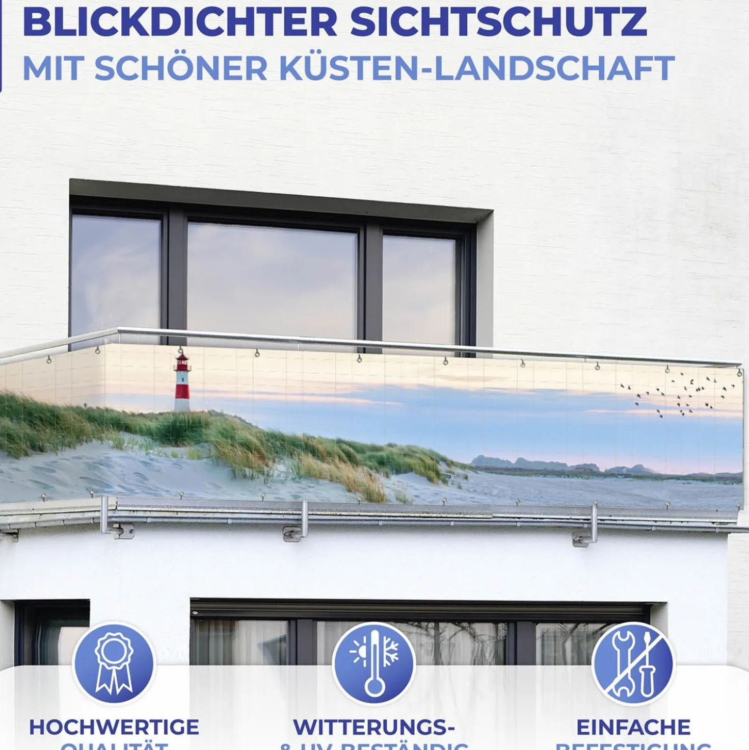 Balkon-Sichtschutz Nordseeküste MAXIMEX