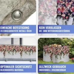 Balkon-Sichtschutz Rosen 5 m MAXIMEX