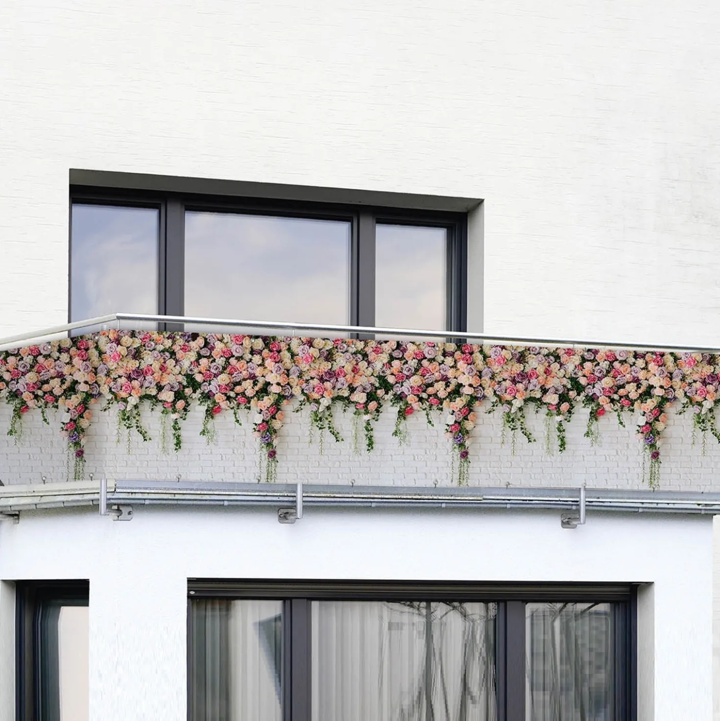 Balkon-Sichtschutz Rosen 5 m MAXIMEX