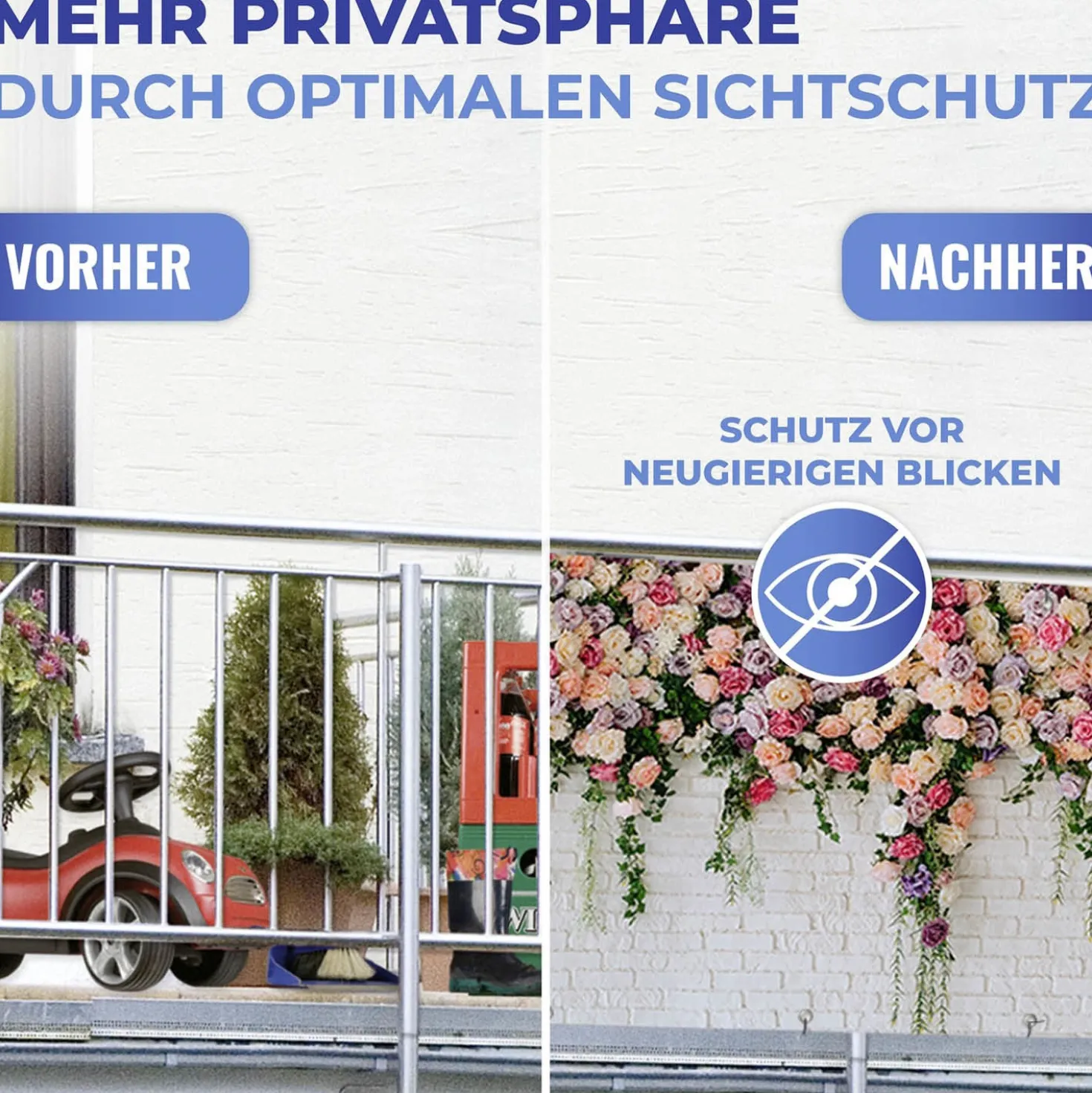 Balkon-Sichtschutz Rosen 5 m MAXIMEX