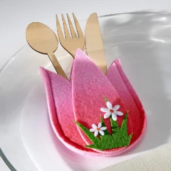 Bestecktasche "Tulpe" pink