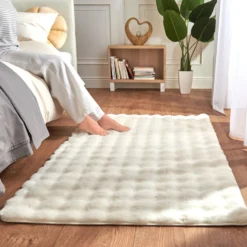 Bettvorleger Bubble-Fleece creme Eldo