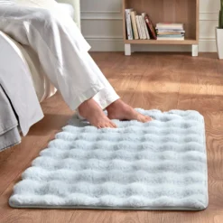 Bettvorleger Bubble-Fleece grau Eldo