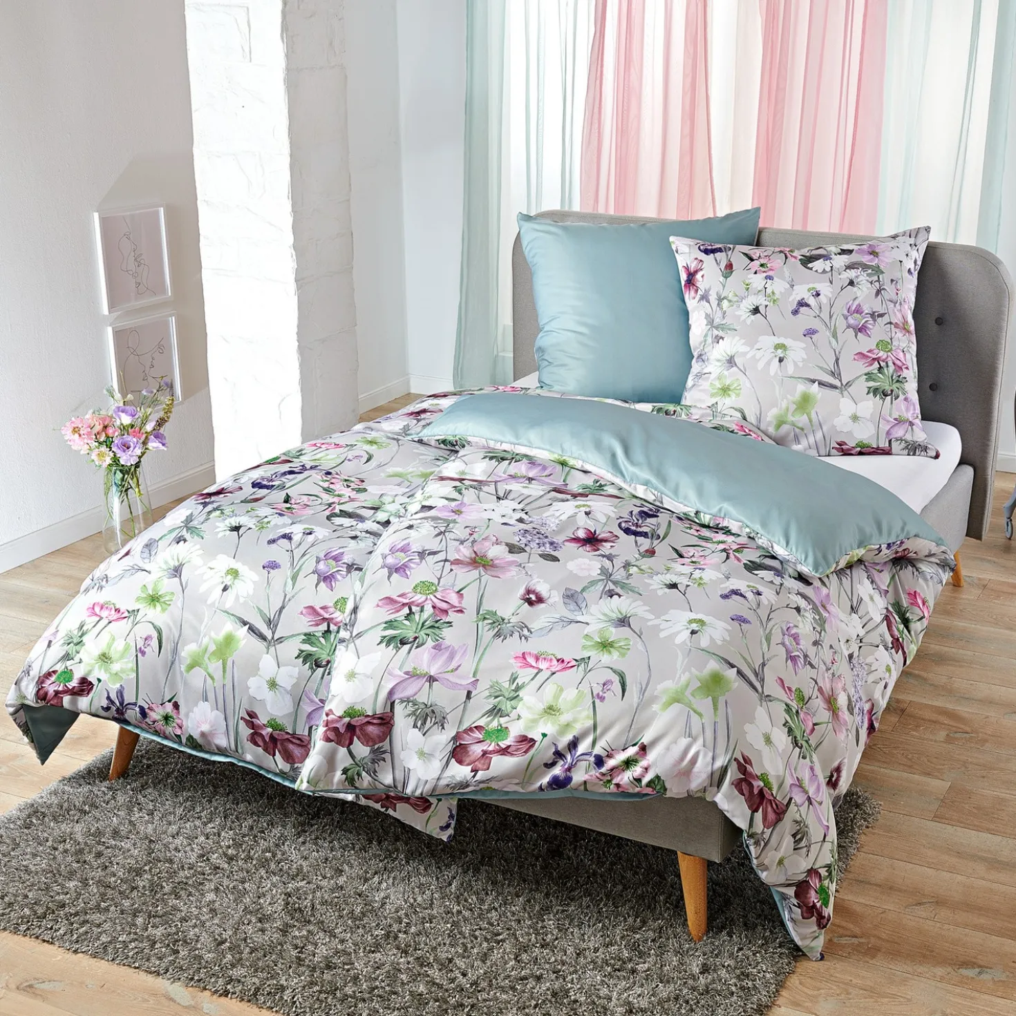 Bettwäsche "Blüten" 2-tlg. Eldo
