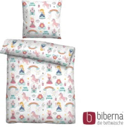 biberna Feinbiber-Bettwäsche LITTLE PRINCESS weiß, 135x200 cm + 80x80 cm