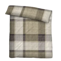 biberna Feinbiber Bettwäsche Karo taupe, 135x200 cm + 80x80 cm