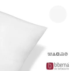 biberna Feinjersey-Kopfkissenbezug Doppelpack weiss, 2x 80x80 cm
