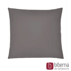 biberna Feinjersey-Kopfkissenbezug Doppelpack silber/grau, 2x 80x80 cm