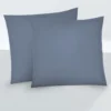 biberna Feinjersey-Kopfkissenbezug Doppelpack blau, 2x 80x80 cm