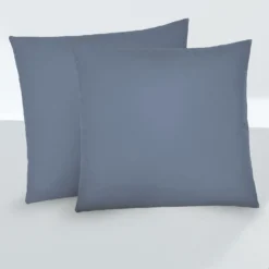 biberna Feinjersey-Kopfkissenbezug Doppelpack blau, 2x 80x80 cm