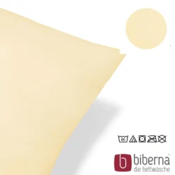 biberna Feinjersey-Kopfkissenbezug Doppelpack gelb, 2x 80x80 cm