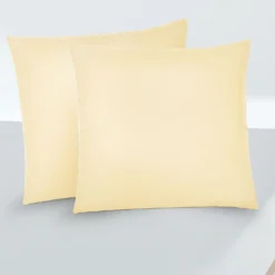 biberna Feinjersey-Kopfkissenbezug Doppelpack gelb, 2x 80x80 cm