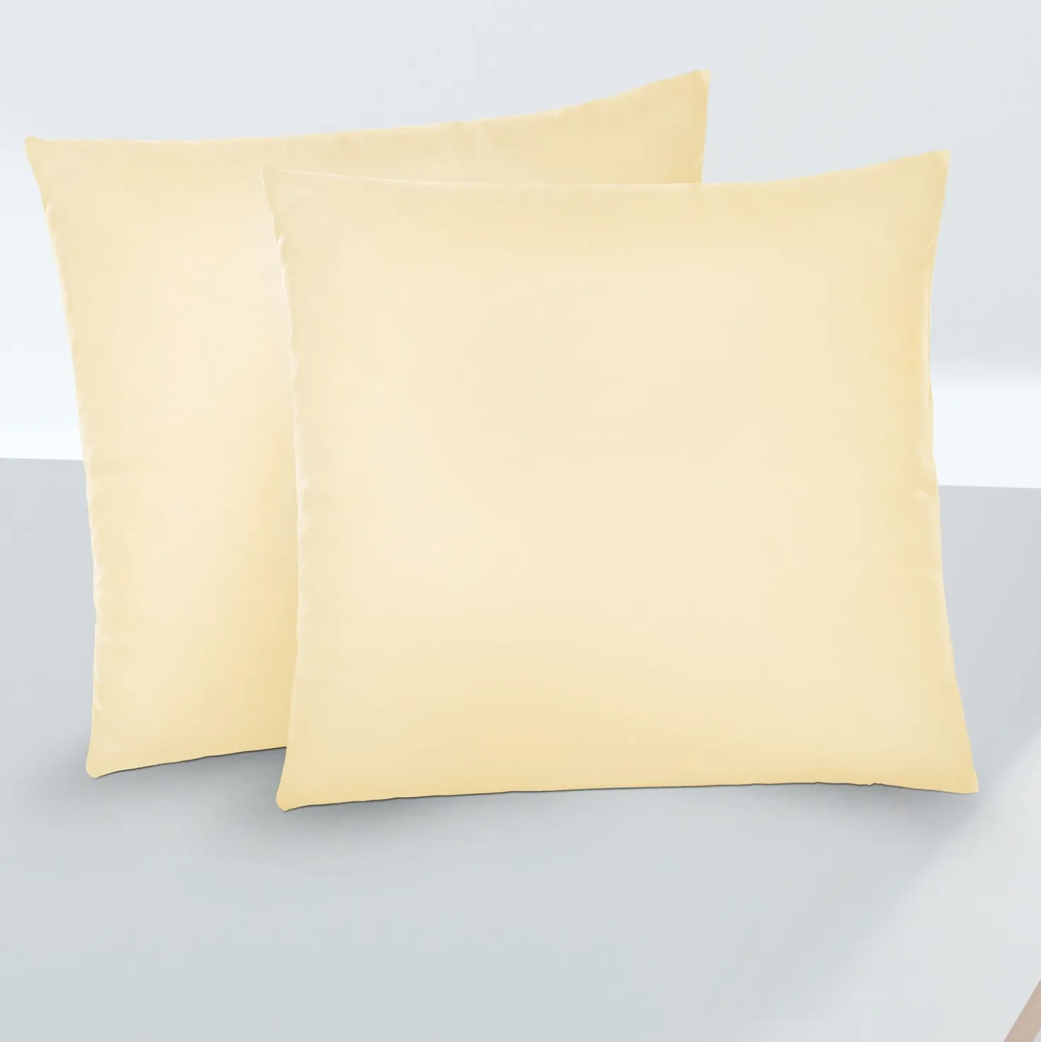 biberna Feinjersey-Kopfkissenbezug Doppelpack gelb, 2x 80x80 cm