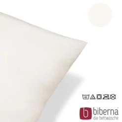 biberna Feinjersey-Kopfkissenbezug Doppelpack natur, 2x 80x80 cm