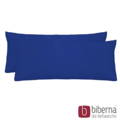 biberna Feinjersey-Kopfkissenbezug Doppelpack saphir, 2x 40x60 cm