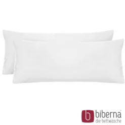 biberna Feinjersey-Kopfkissenbezug Doppelpack weiss, 2x 40x80 cm