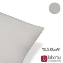 biberna Feinjersey-Kopfkissenbezug Doppelpack sturmgrau, 2x 40x80 cm